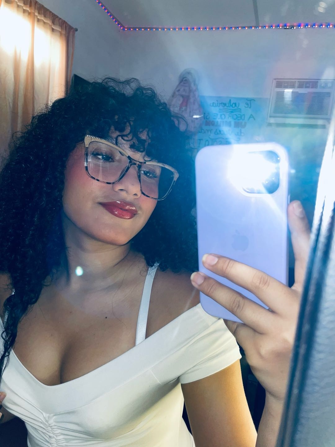 Woman on a private video chat