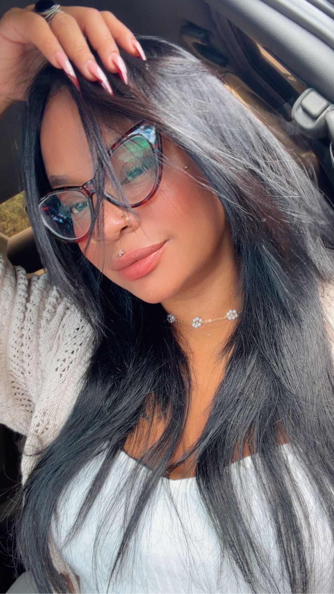 Woman on camera for a private video chat